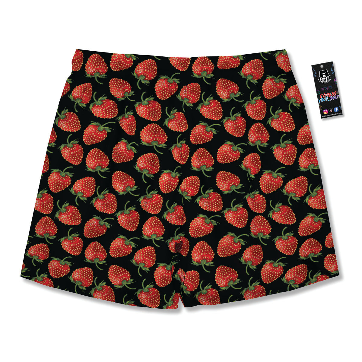 Ripe Strawberries Print Pattern Men's Running Shorts-grizzshop