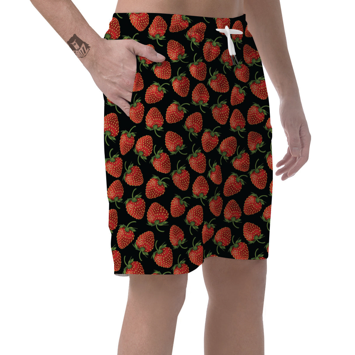 Ripe Strawberries Print Pattern Men's Shorts-grizzshop