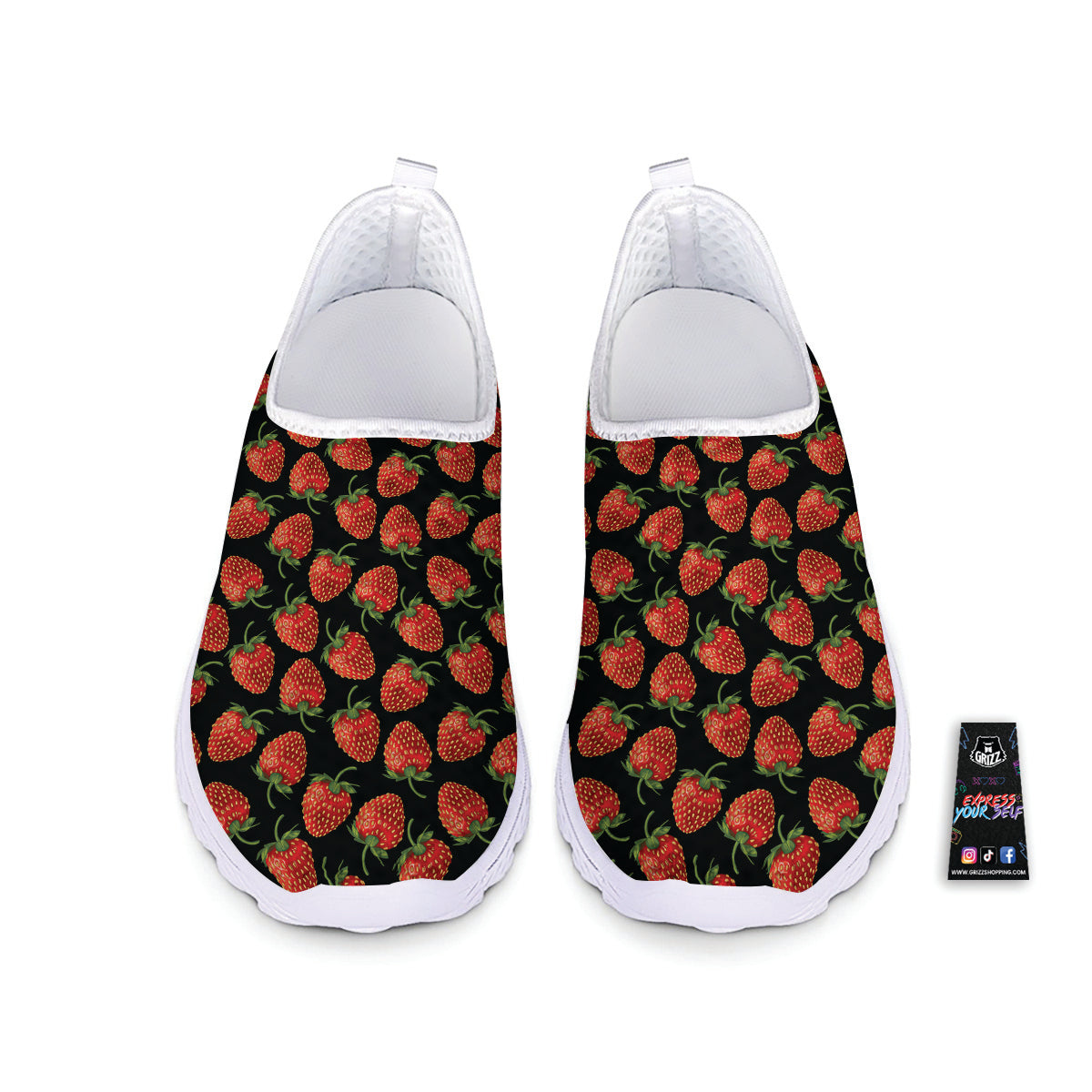 Ripe Strawberries Print Pattern Nurse Shoes-grizzshop