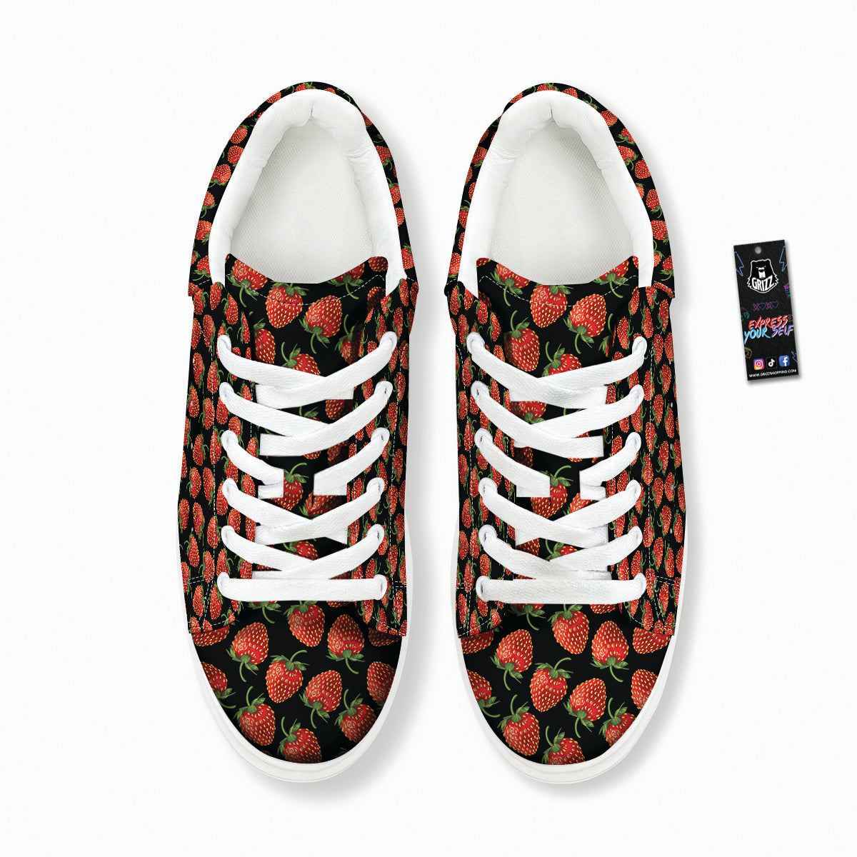 Ripe Strawberries Print Pattern Platform Shoes-grizzshop