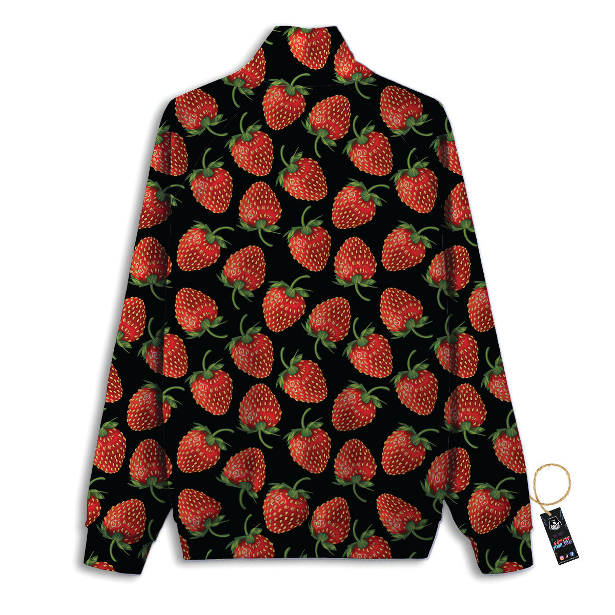 Ripe Strawberries Print Pattern Track Jacket-grizzshop