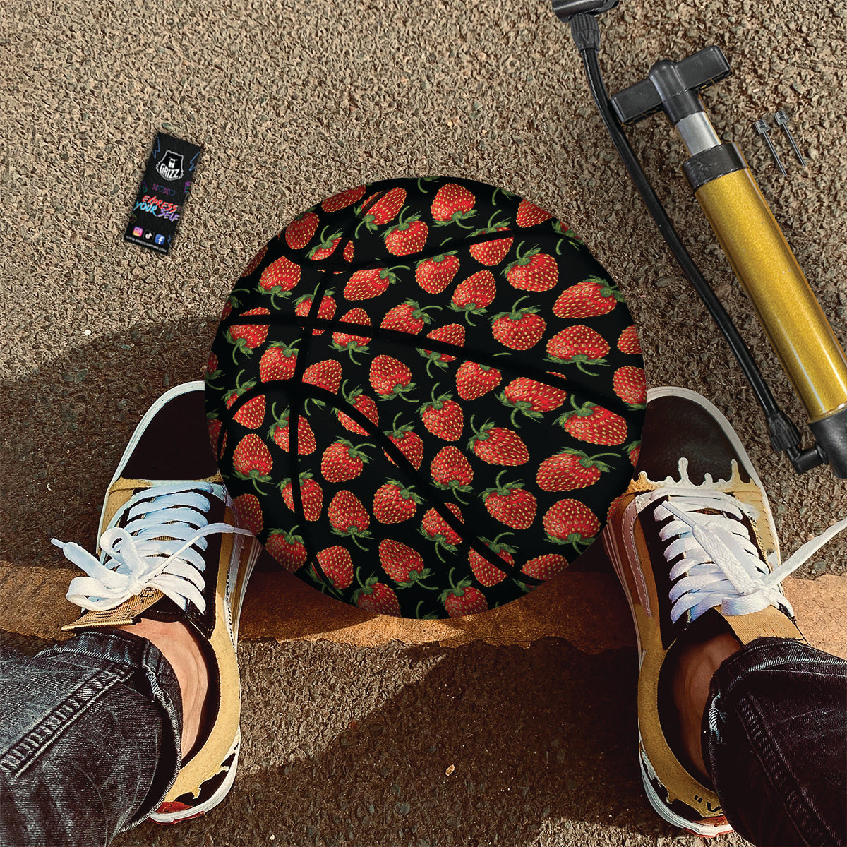 Ripe Strawberries Print Pattern Basketball