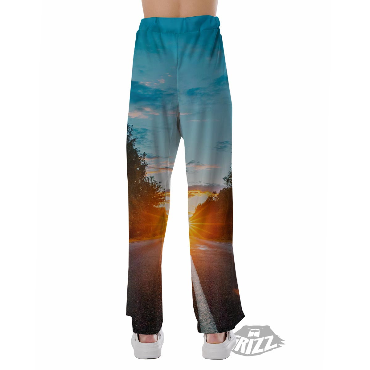 Road Sunrise Print Pajama Pants-grizzshop
