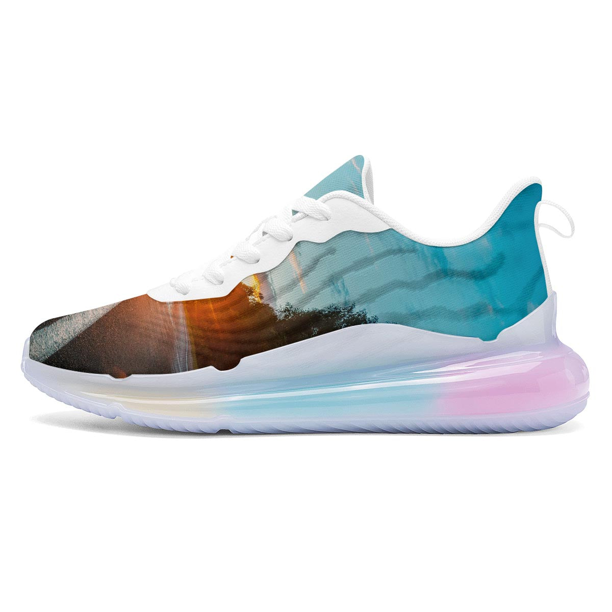 Road Sunrise Print Running Sneakers-grizzshop