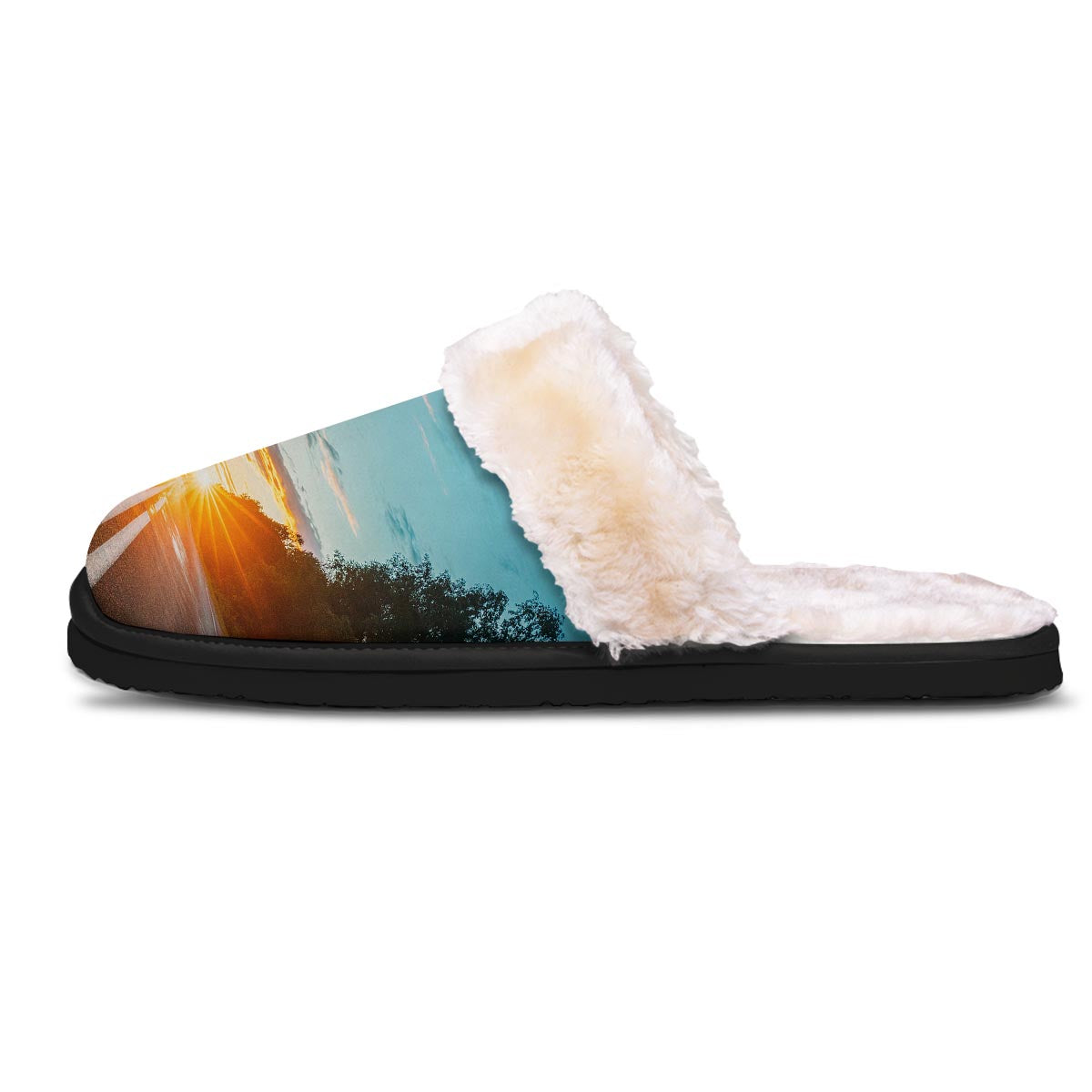 Road Sunrise Print Slippers-grizzshop