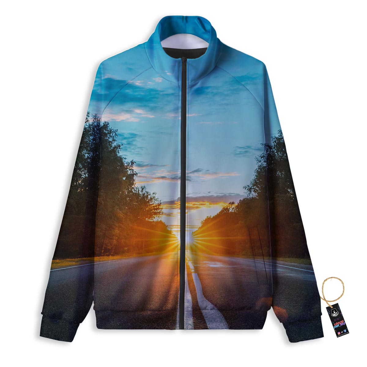 Road Sunrise Print Track Jacket-grizzshop