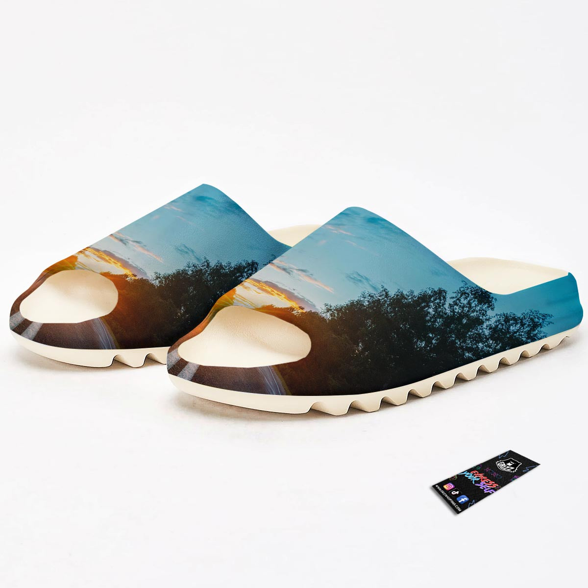 Road Sunrise Print Sandals-grizzshop