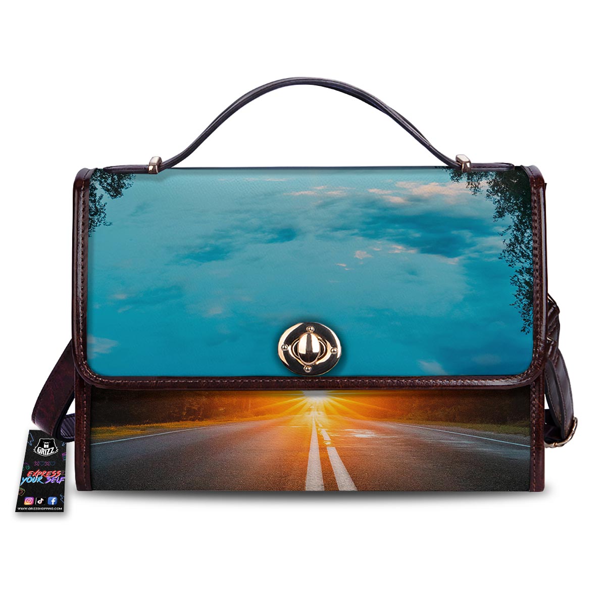 Road Sunrise Print Women's Satchel Bag