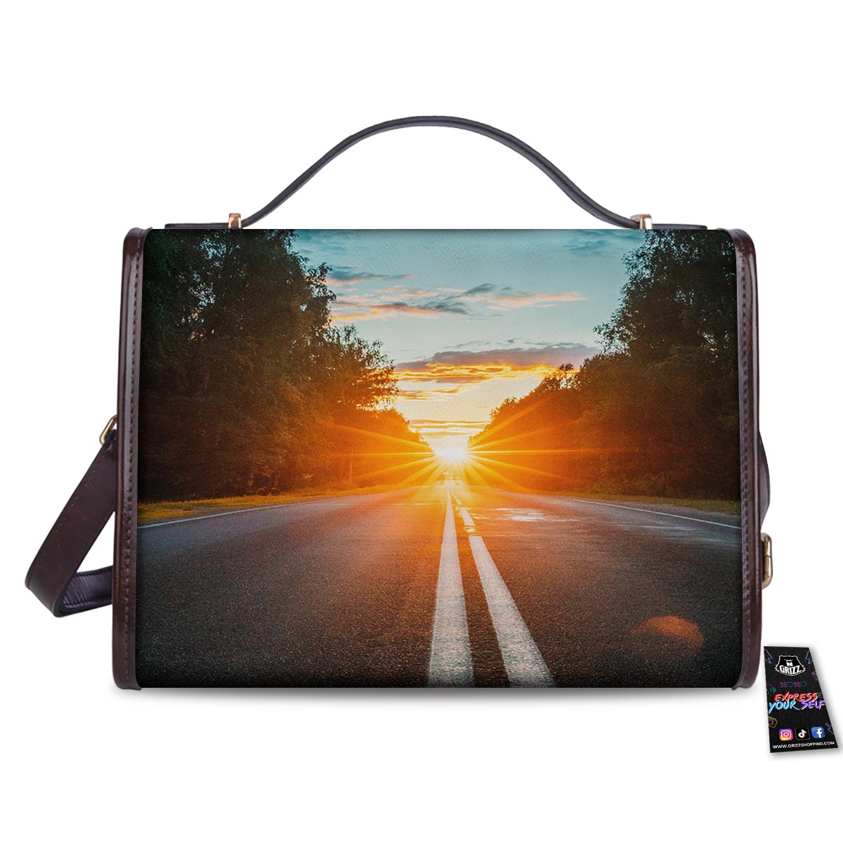 Road Sunrise Print Women's Satchel Bag