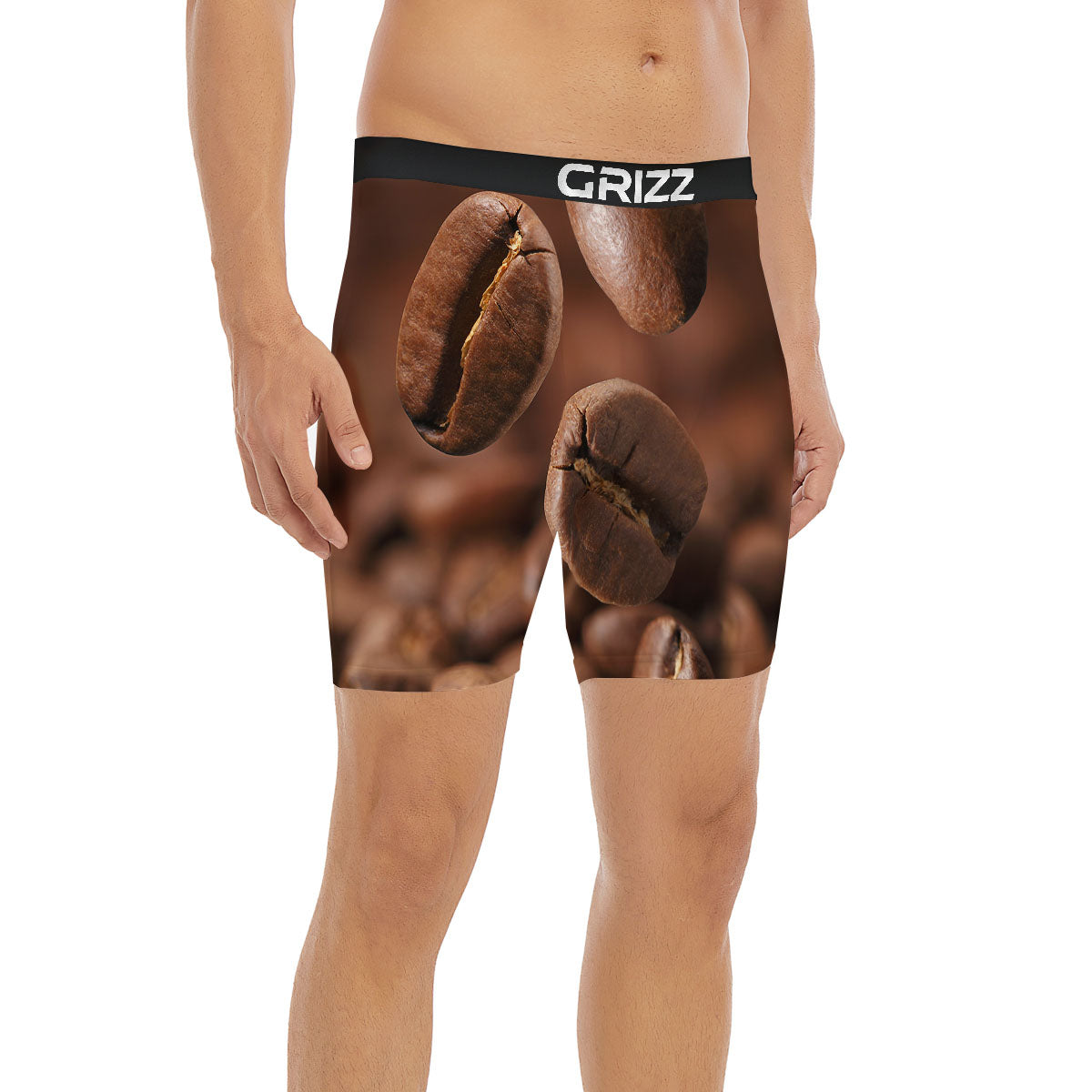 Roasted Coffee Bean Print Boxer Briefs-grizzshop