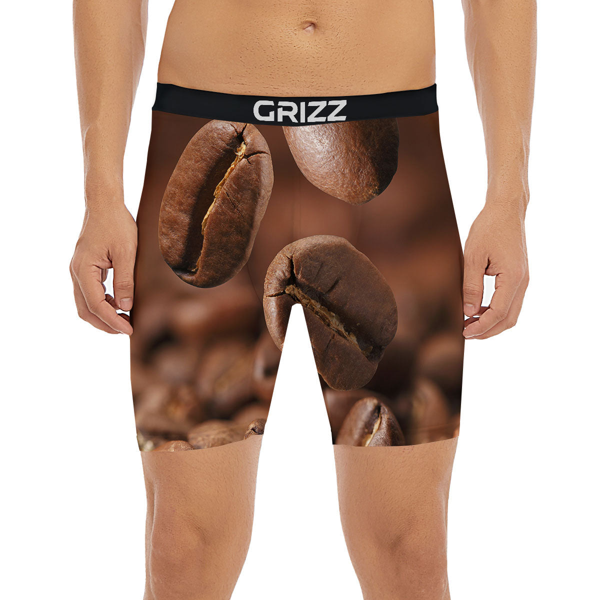 Roasted Coffee Bean Print Boxer Briefs-grizzshop