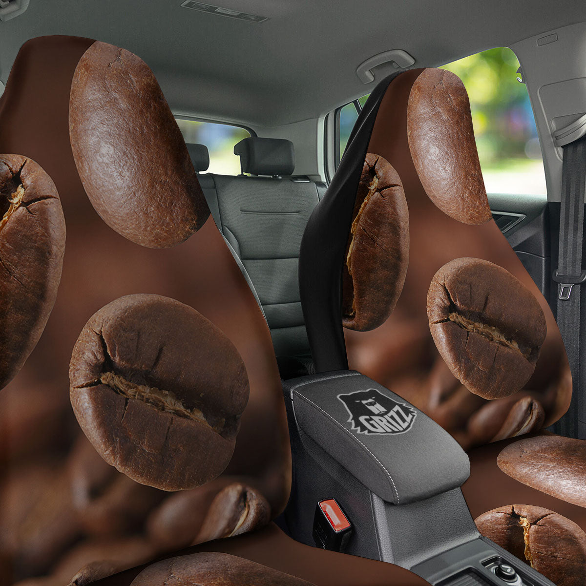Roasted Coffee Bean Print Car Seat Covers-grizzshop