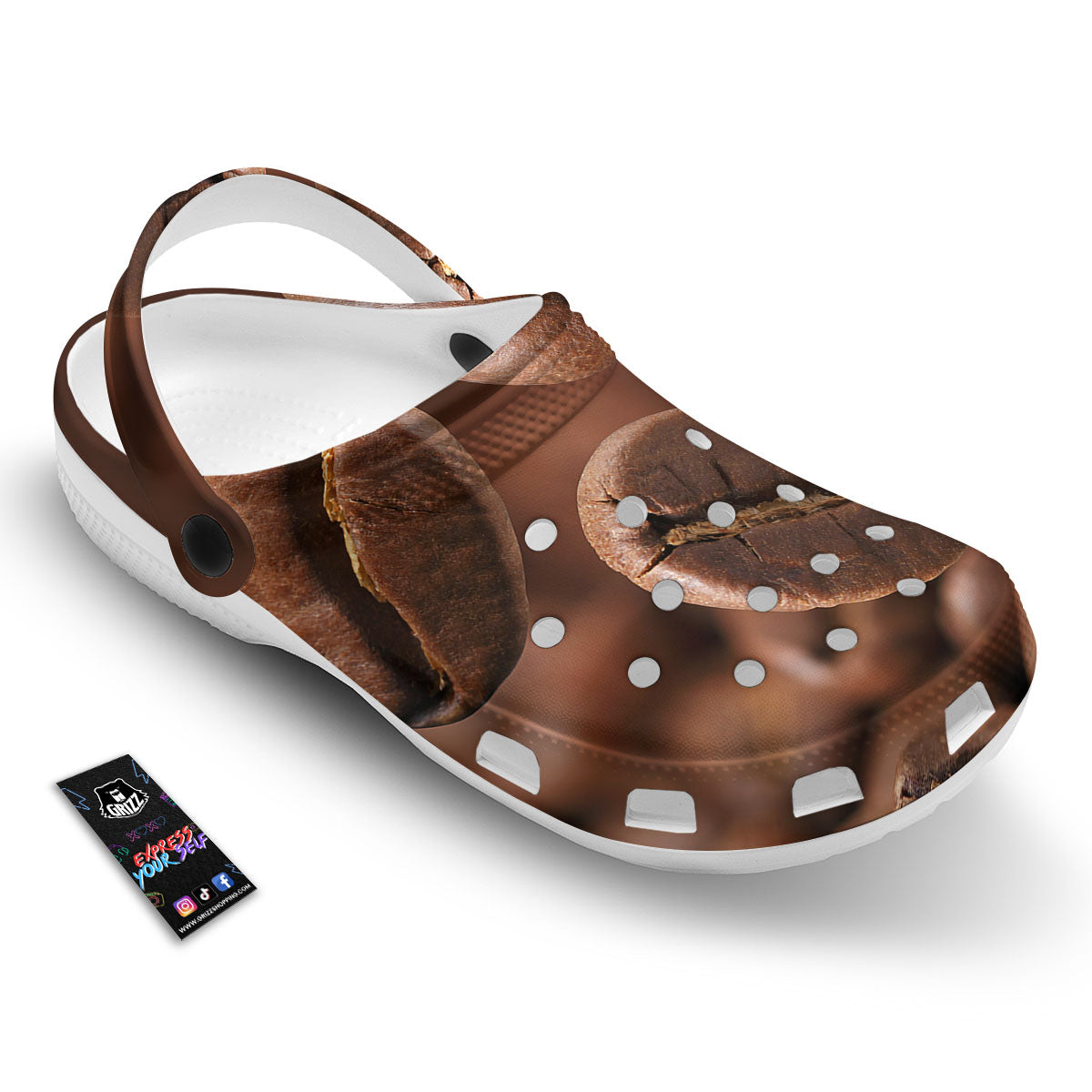 Roasted Coffee Bean Print Clog-grizzshop