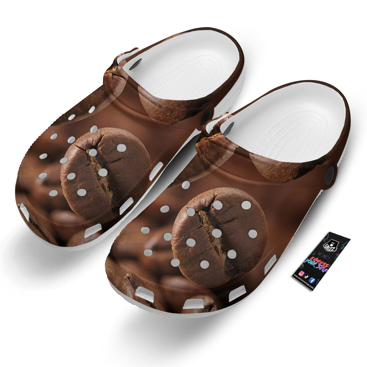 Roasted Coffee Bean Print Clog-grizzshop