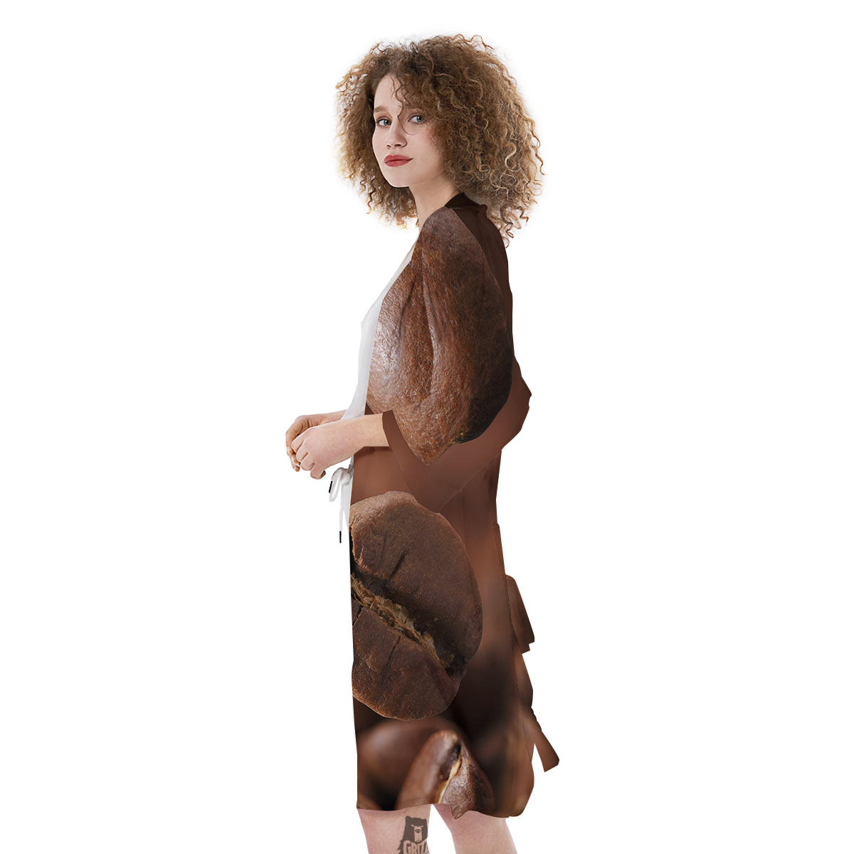 Roasted Coffee Bean Print Kimono-grizzshop