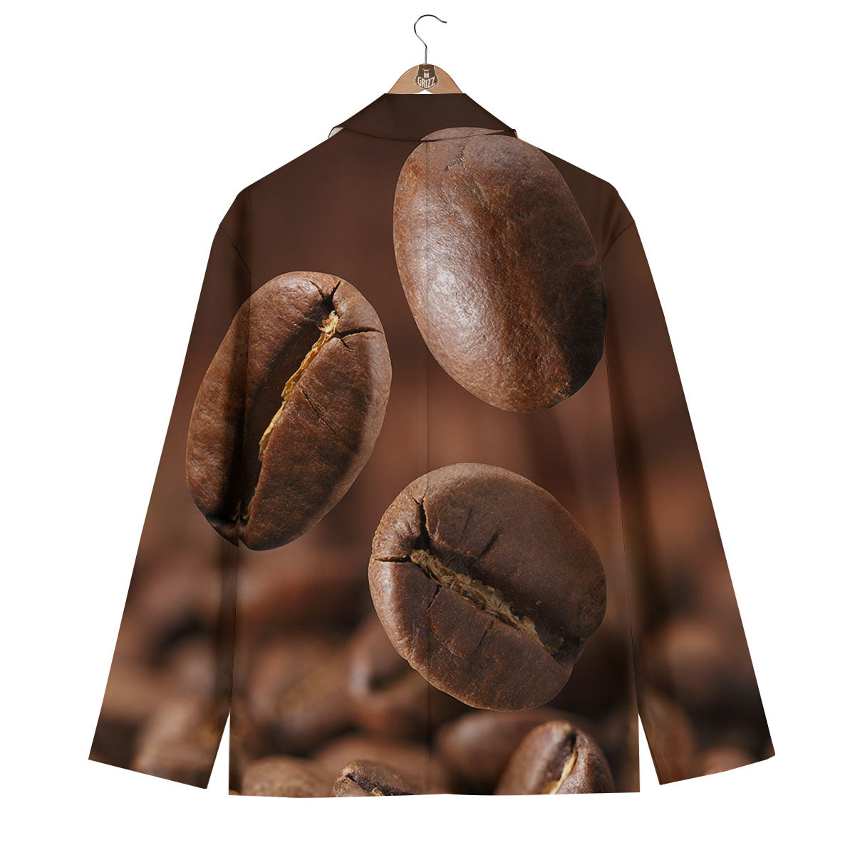 Roasted Coffee Bean Print Men's Blazer-grizzshop