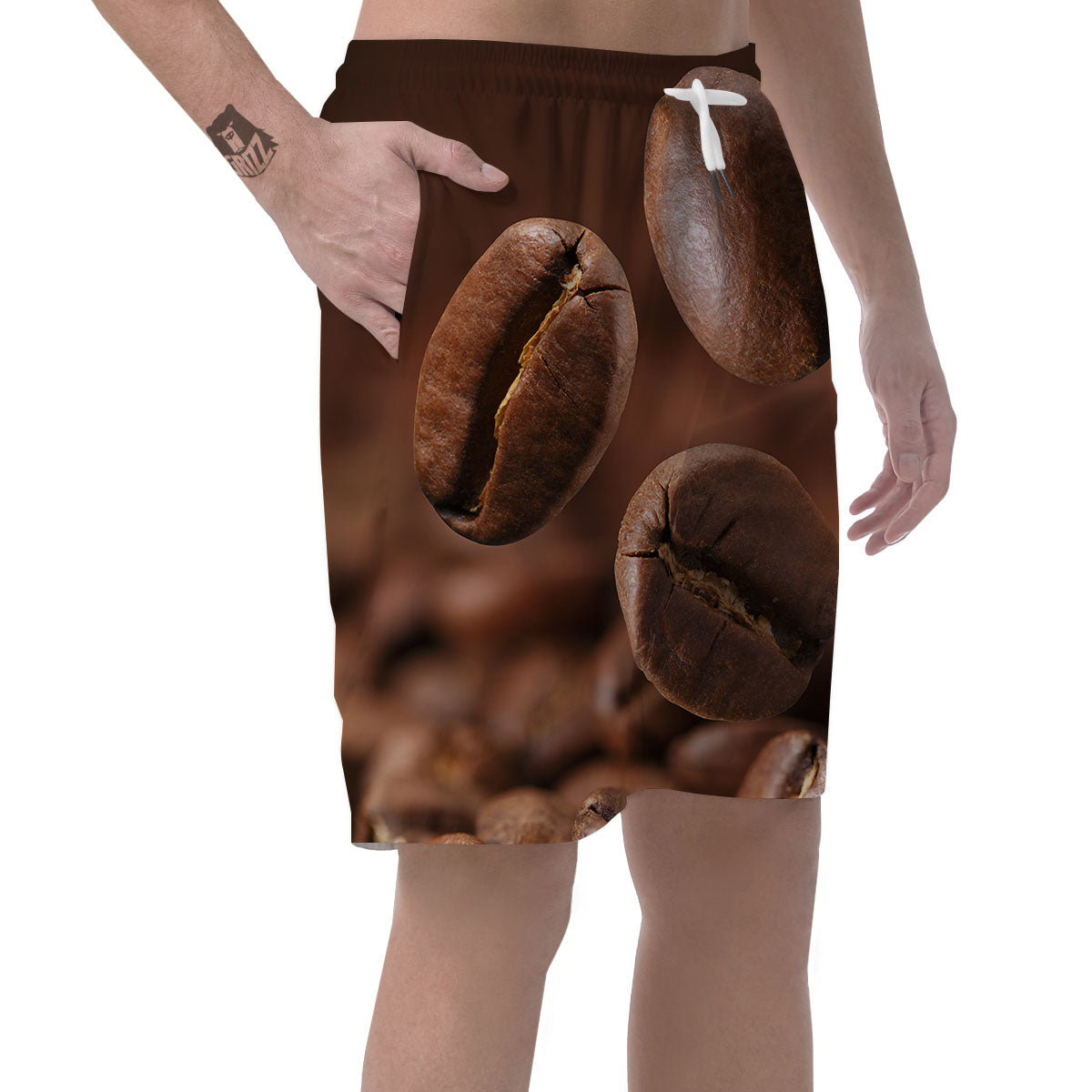 Roasted Coffee Bean Print Men's Shorts-grizzshop