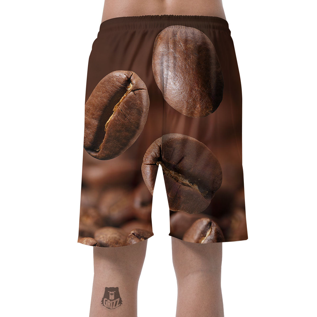 Roasted Coffee Bean Print Men's Shorts-grizzshop