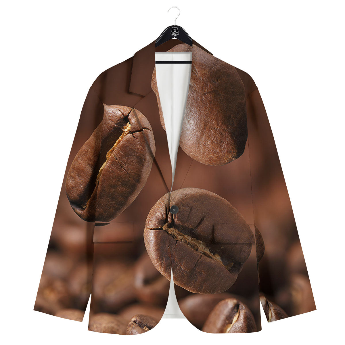Roasted Coffee Bean Print Men's Sport Coat-grizzshop