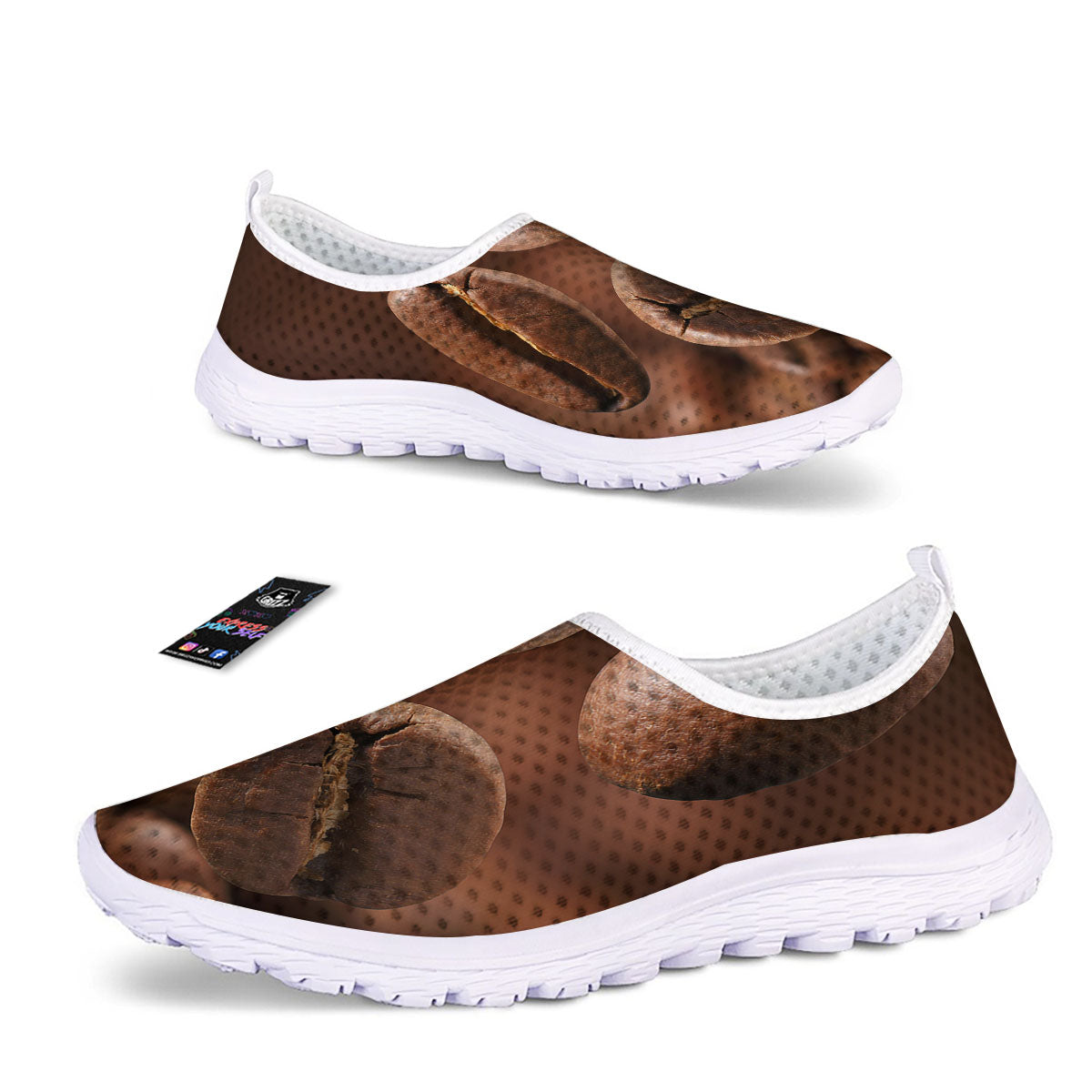 Roasted Coffee Bean Print Nurse Shoes-grizzshop