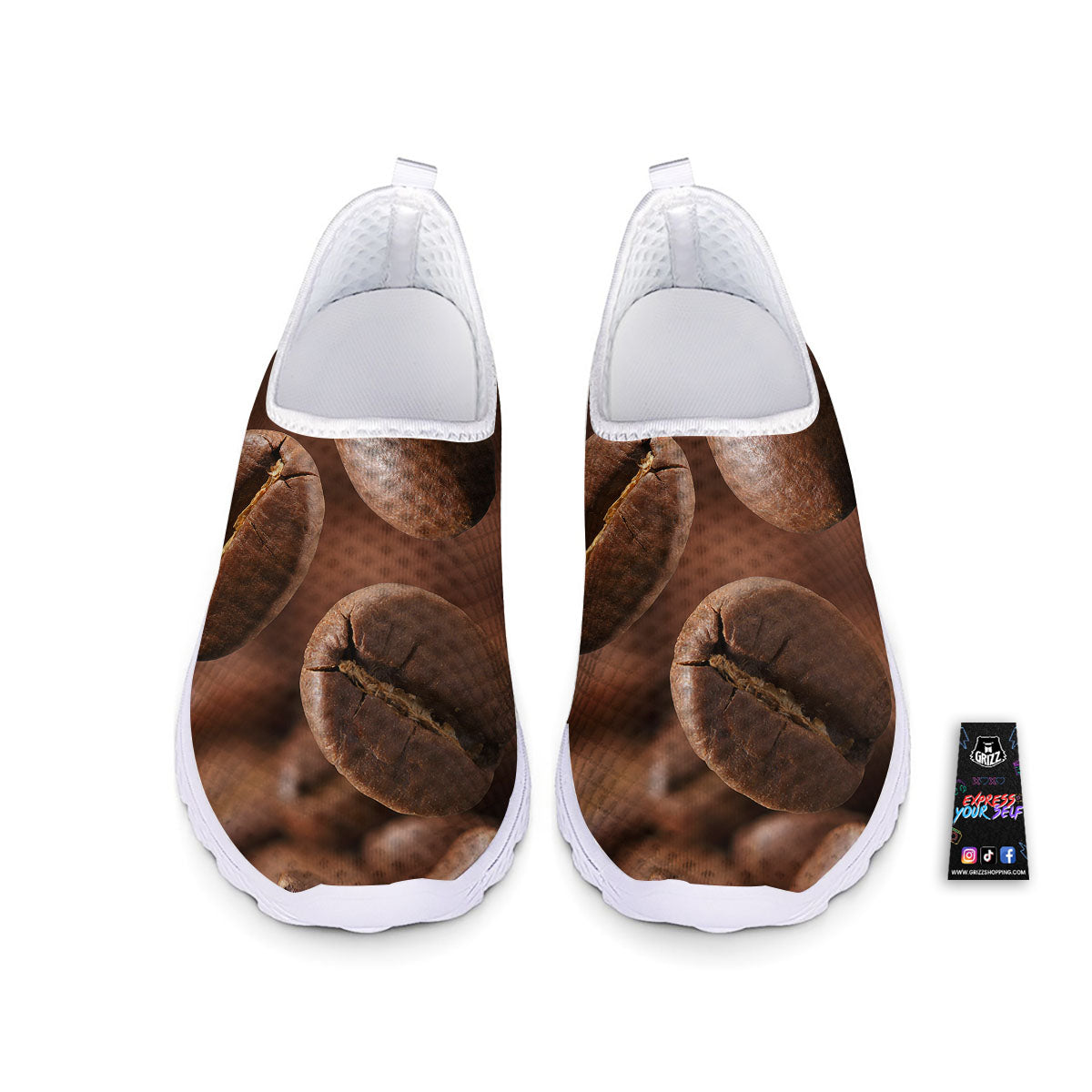 Roasted Coffee Bean Print Nurse Shoes-grizzshop