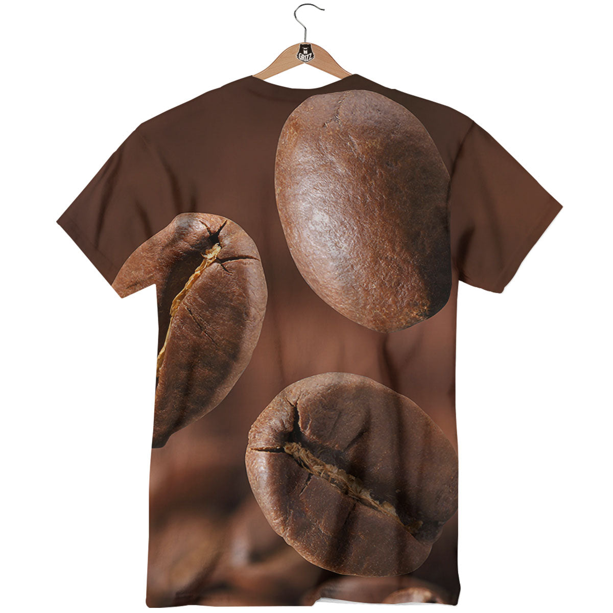 Roasted Coffee Bean Print T-Shirt-grizzshop