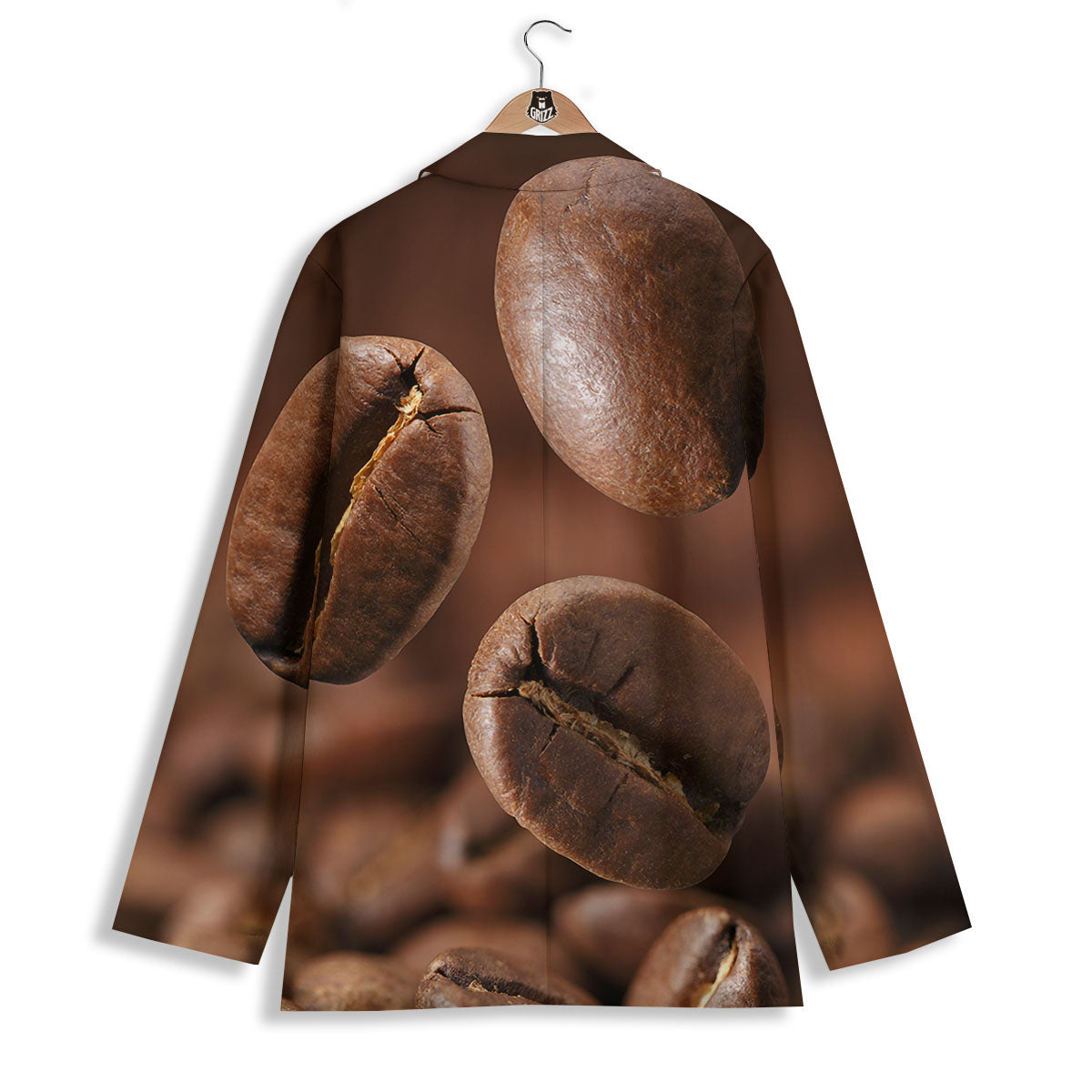 Roasted Coffee Bean Print Women's Blazer-grizzshop