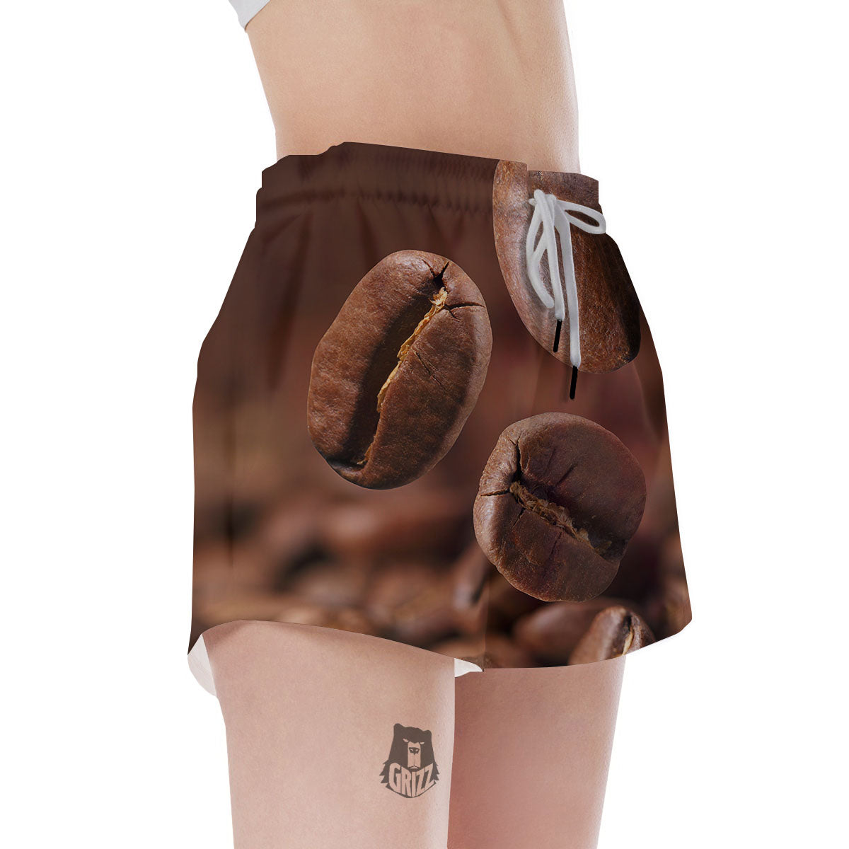 Roasted Coffee Bean Print Women's Shorts-grizzshop