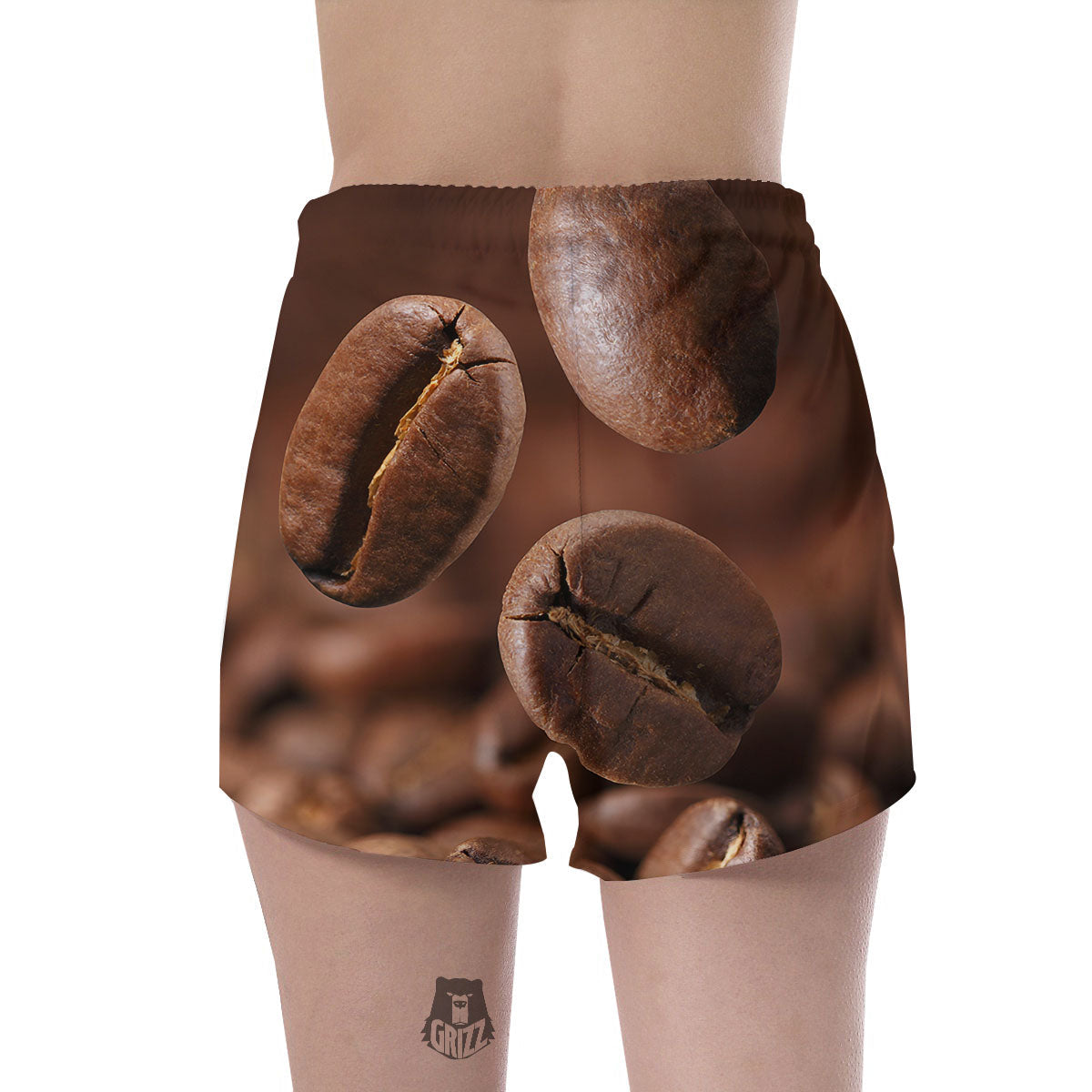 Roasted Coffee Bean Print Women's Shorts-grizzshop