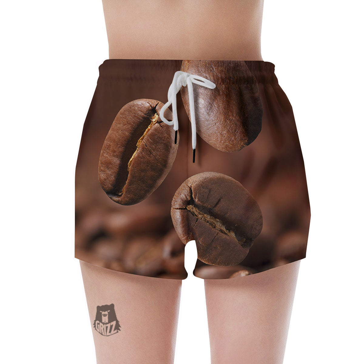 Roasted Coffee Bean Print Women's Shorts-grizzshop
