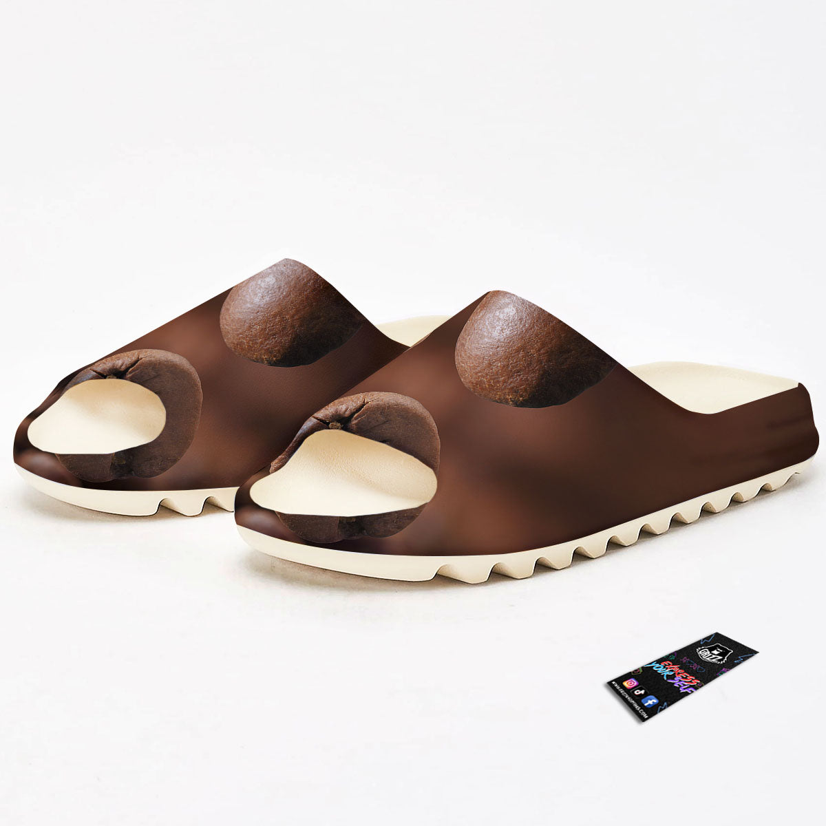 Roasted Coffee Bean Print Sandals-grizzshop