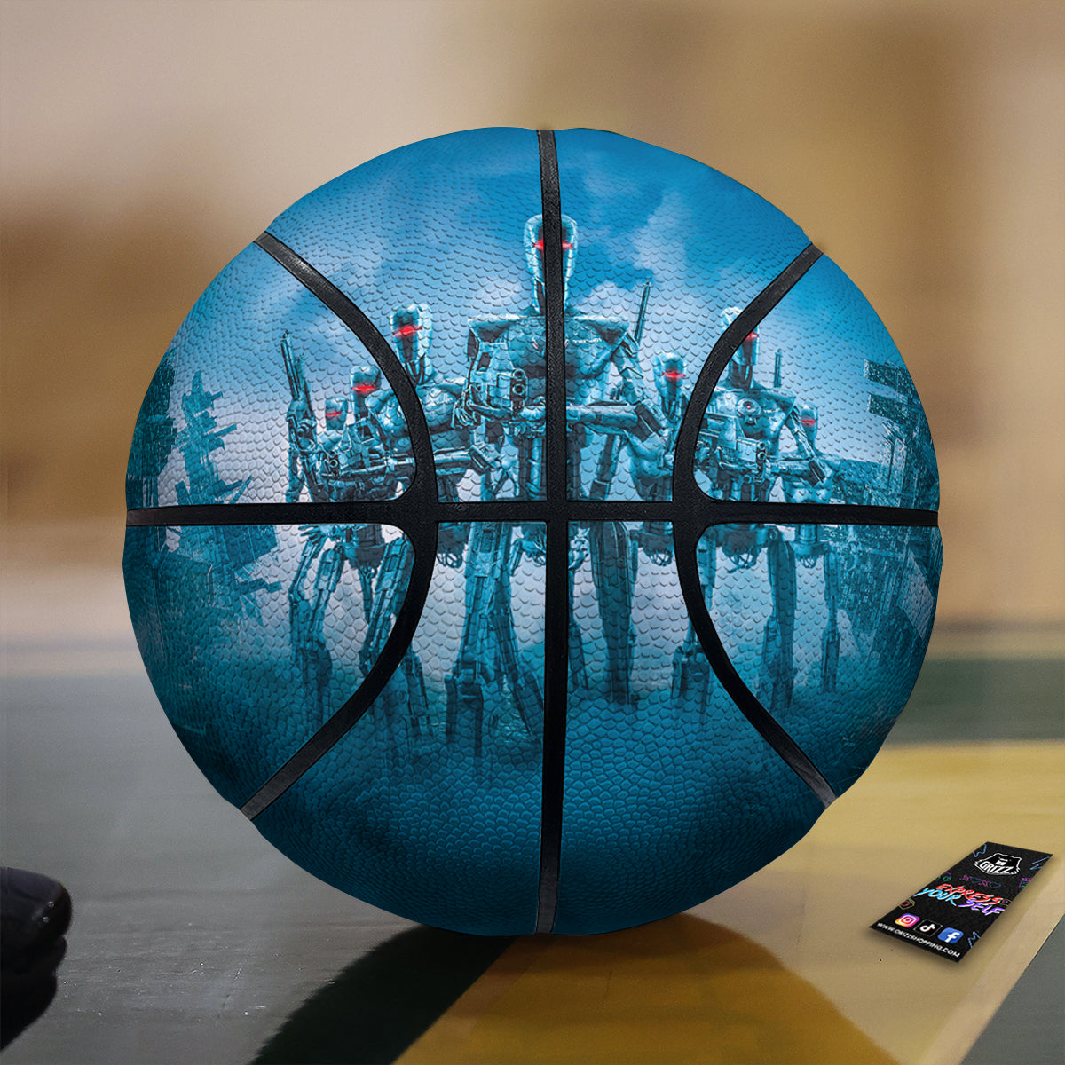 Robot Army Print Basketball-grizzshop