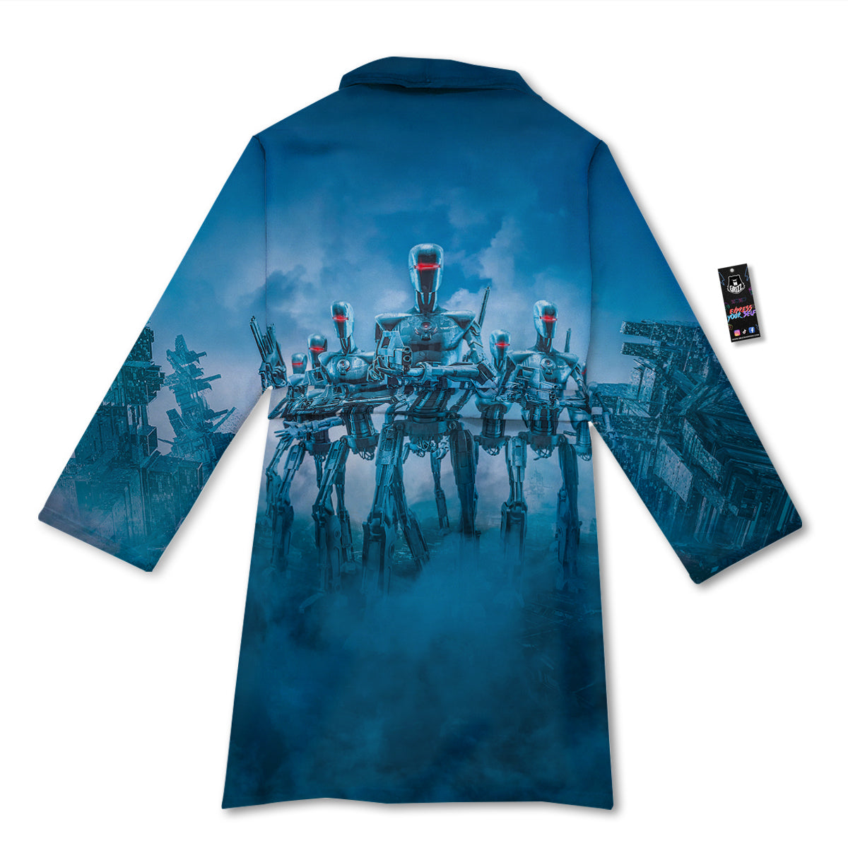 Robot Army Print Bathrobe-grizzshop