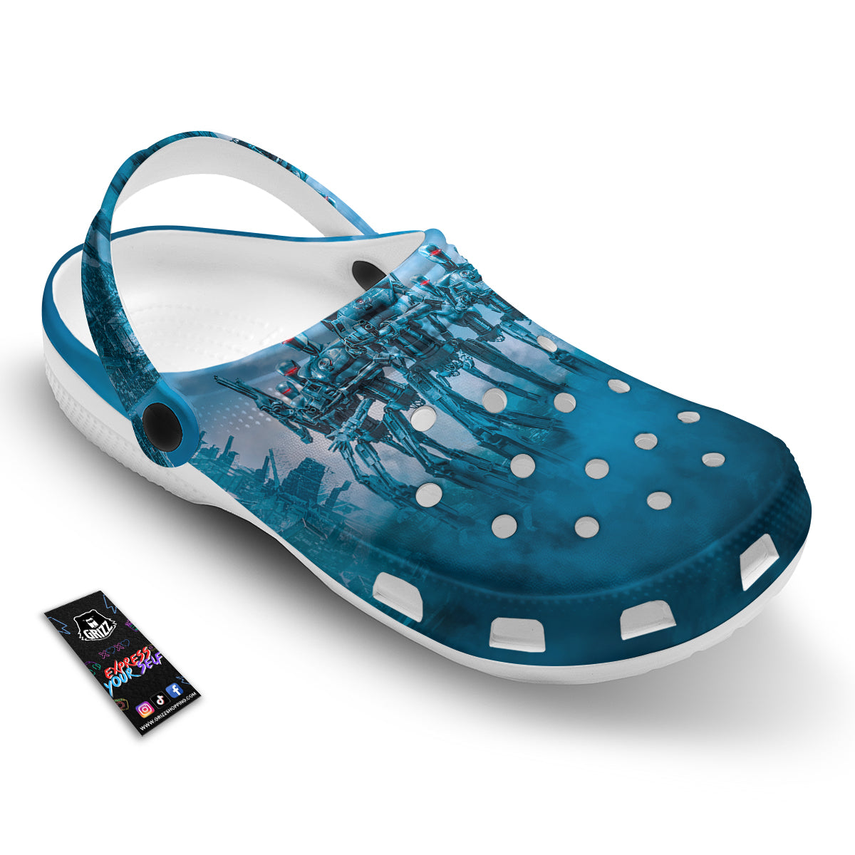 Robot Army Print Clog-grizzshop