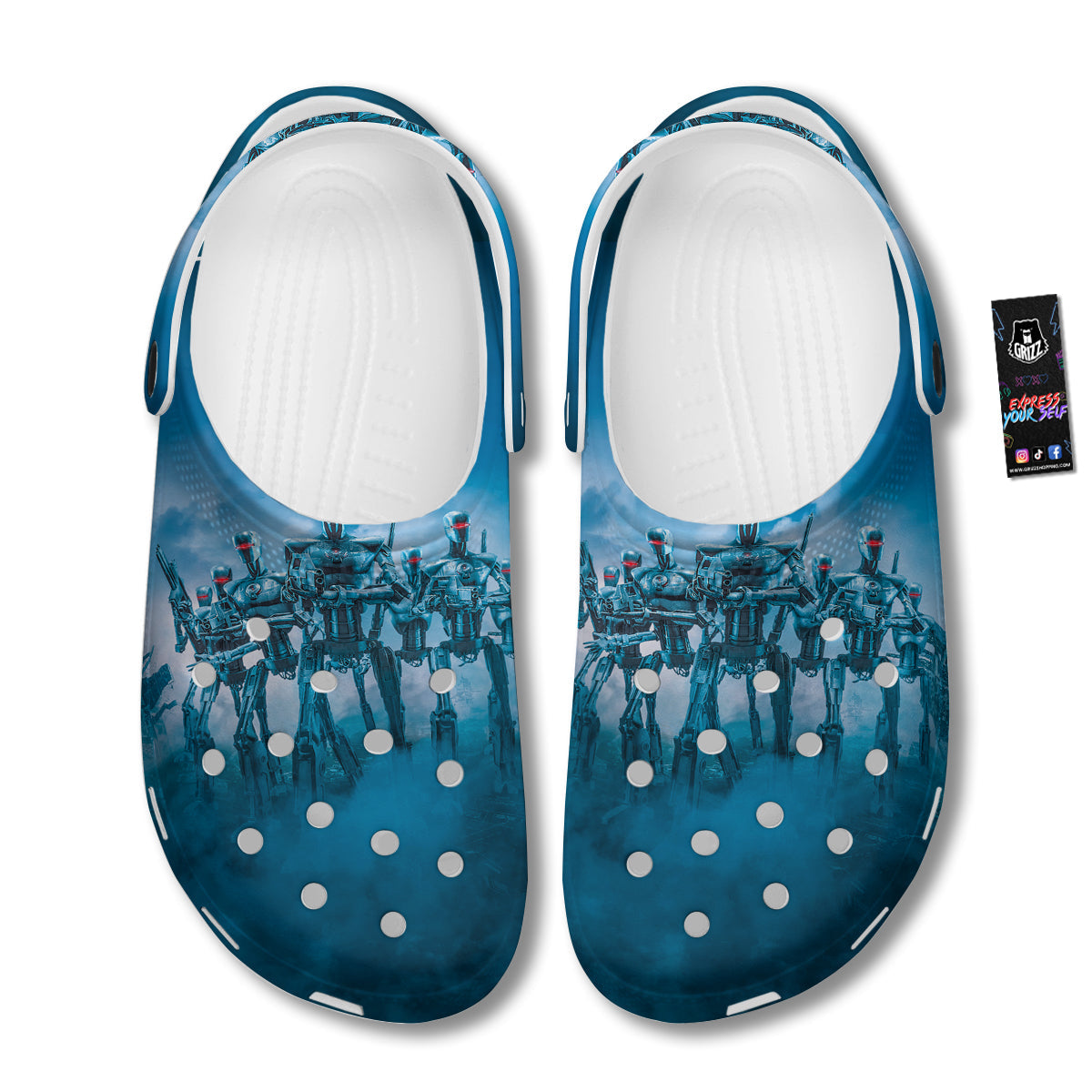 Robot Army Print Clog-grizzshop