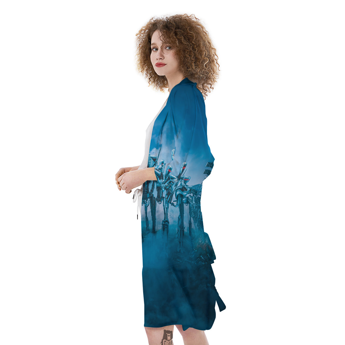 Robot Army Print Kimono-grizzshop