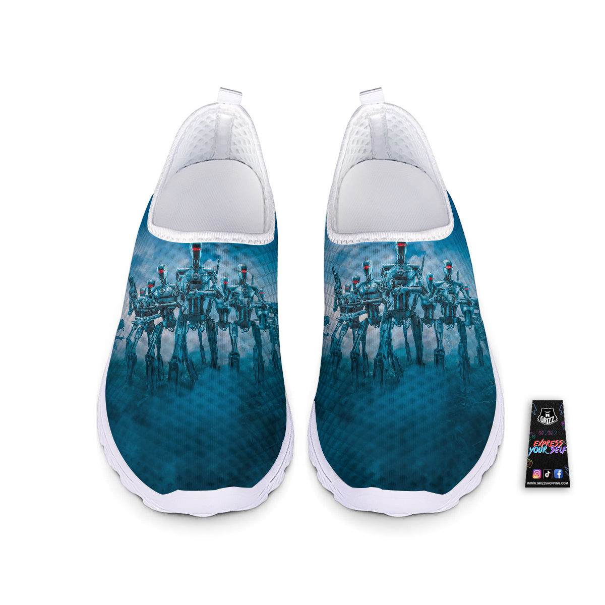 Robot Army Print Nurse Shoes-grizzshop