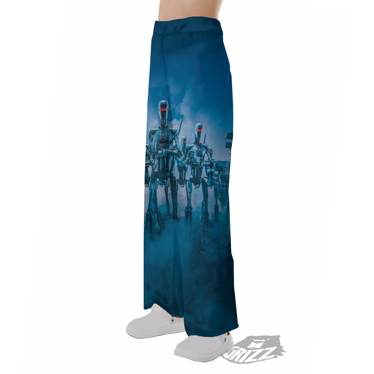 Robot Army Print Pajama Pants-grizzshop
