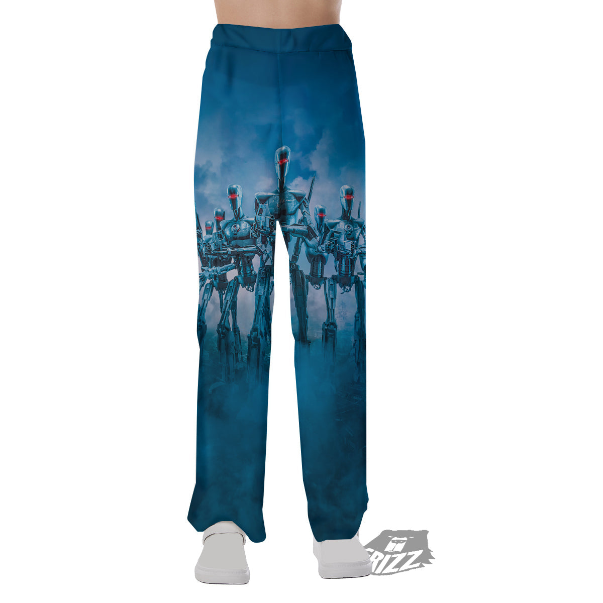Robot Army Print Pajama Pants-grizzshop