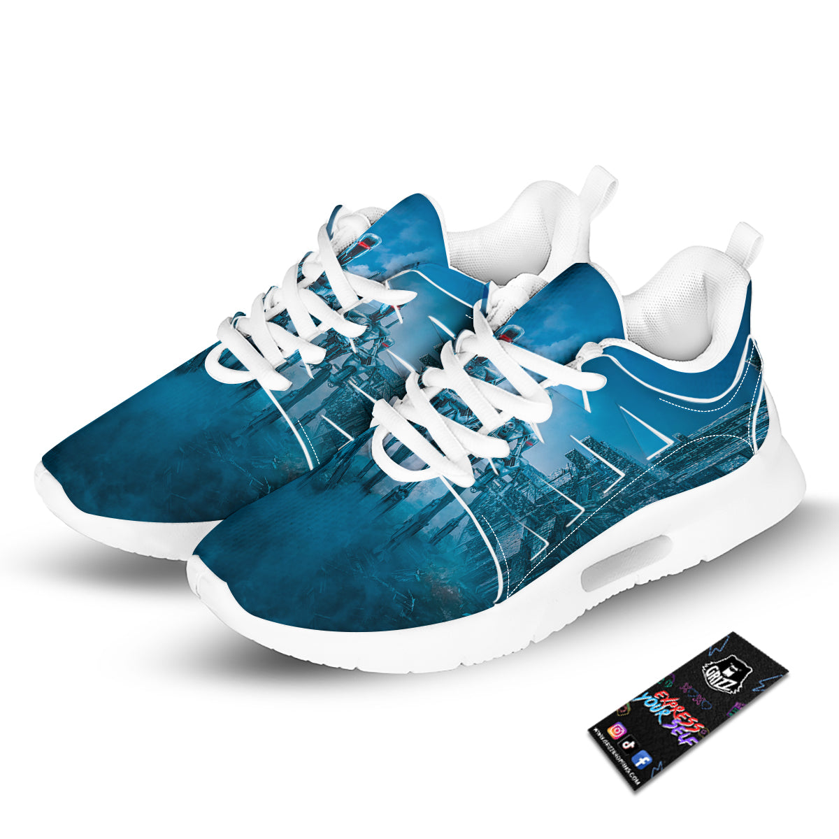 Robot Army Print Tennis Shoes-grizzshop