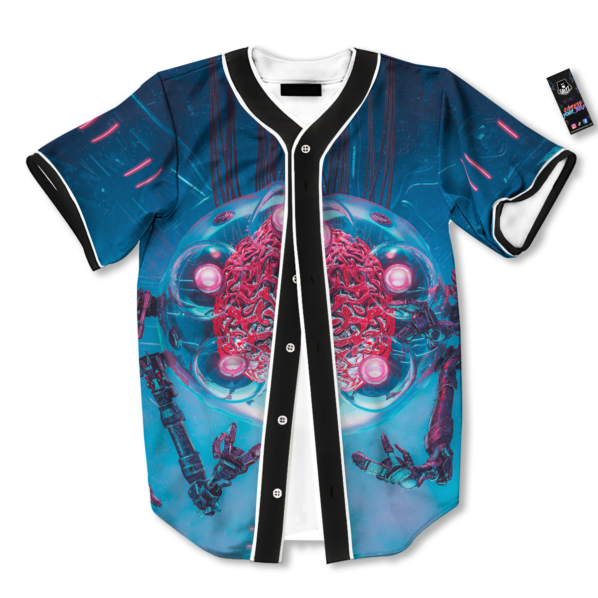 Robot Brain Machine Print Baseball Jersey-grizzshop