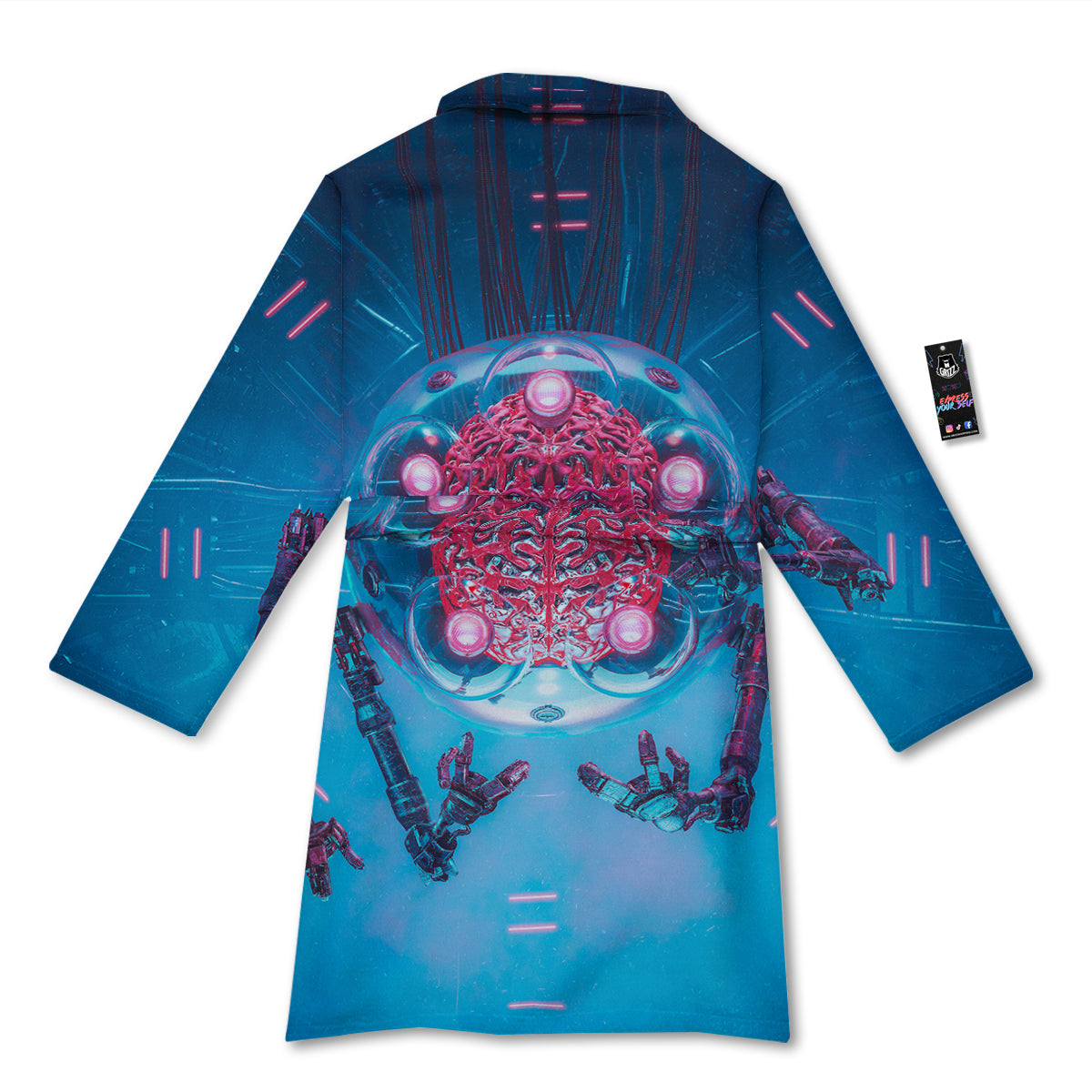 Robot Brain Machine Print Bathrobe-grizzshop