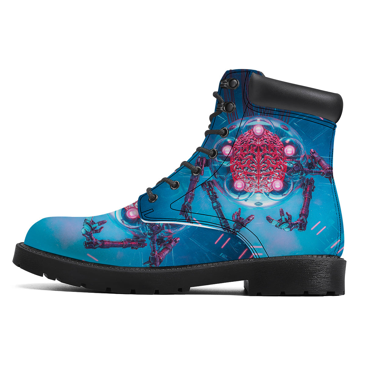 Robot Brain Machine Print Boots-grizzshop