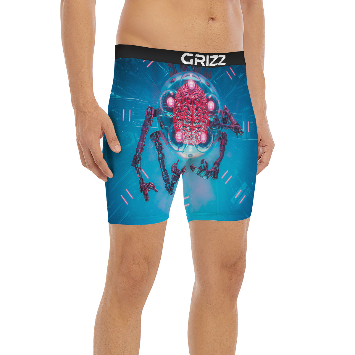 Robot Brain Machine Print Boxer Briefs-grizzshop