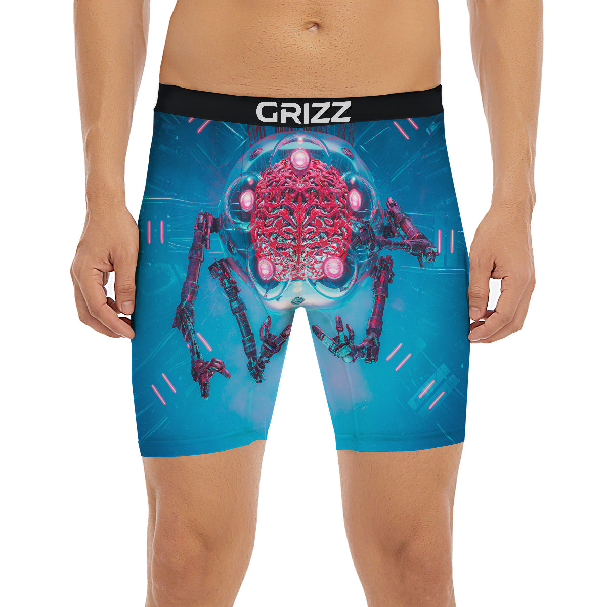 Robot Brain Machine Print Boxer Briefs-grizzshop