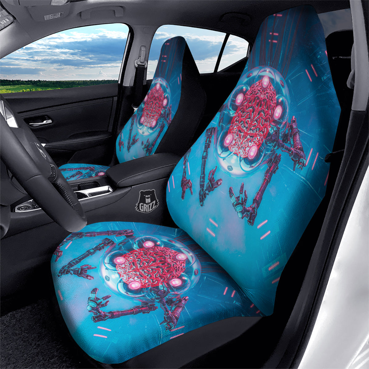 Robot Brain Machine Print Car Seat Covers-grizzshop