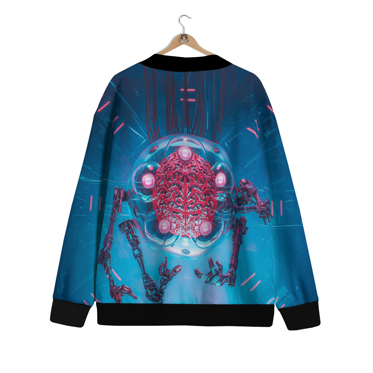 Robot Brain Machine Print Cardigan-grizzshop