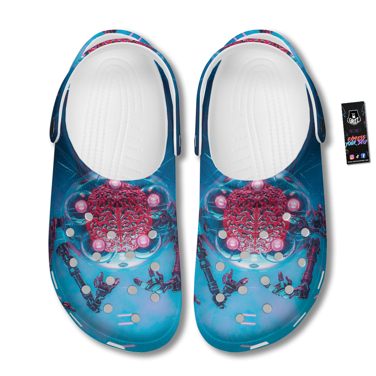 Robot Brain Machine Print Clog-grizzshop