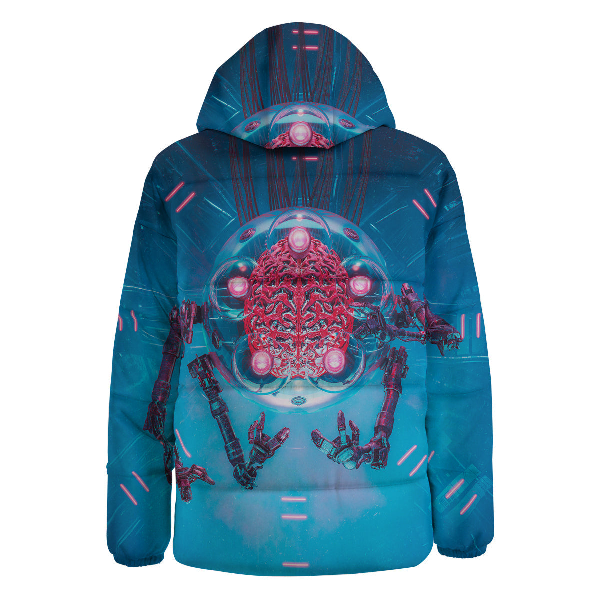 Robot Brain Machine Print Down Jacket-grizzshop