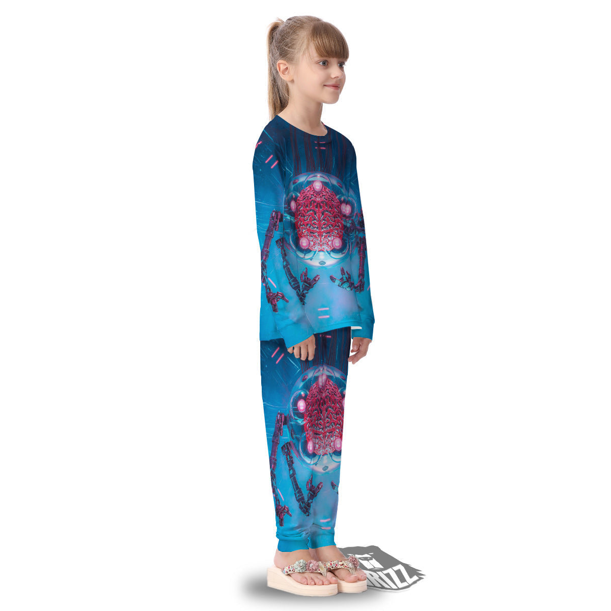 Robot Brain Machine Print Kid's Pajamas-grizzshop